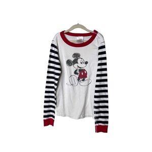 Hanna Andersson & Disney Mickey Mouse Longsleeve Black White Pajama Top sz 12